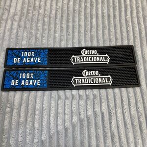 Rare Cuervo 100% De Agave Tequila Bar Spill Mat 21"x3.5"‎ lot of 2